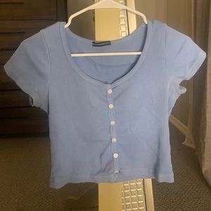 blue crop top
